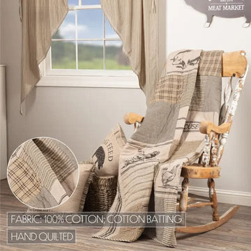 FAIRE - VHC Brands Blankets Farmhouse Collection Quilted Throw 50x60